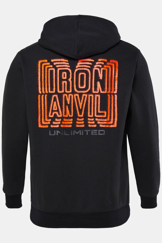 Sweat-shirt à capuche, imprimé dans le dos, collection Fitness - jusqu'au 8 XL