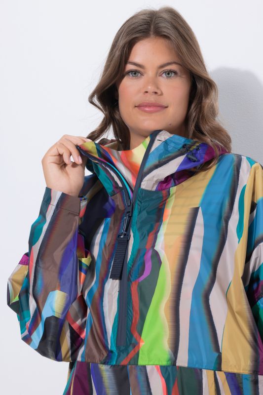 Poncho de pluie technique, modèle unisexe, capuche et logo poitrine