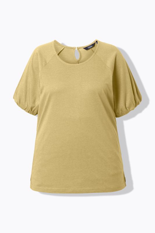 T-shirt en modal mélangé, col rond et manches courtes ballon