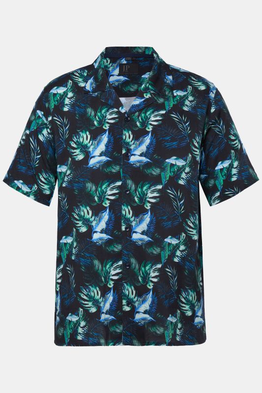 Chemise JP 1880 imprimé à fleurs, manches courtes et col cubain, coupe Cuba Fit - jusqu'au 8 XL
