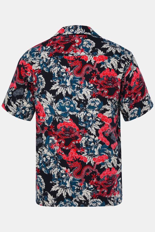 Chemise JP 1880 imprimé à fleurs, manches courtes et col cubain, coupe Cuba Fit - jusqu'au 8 XL