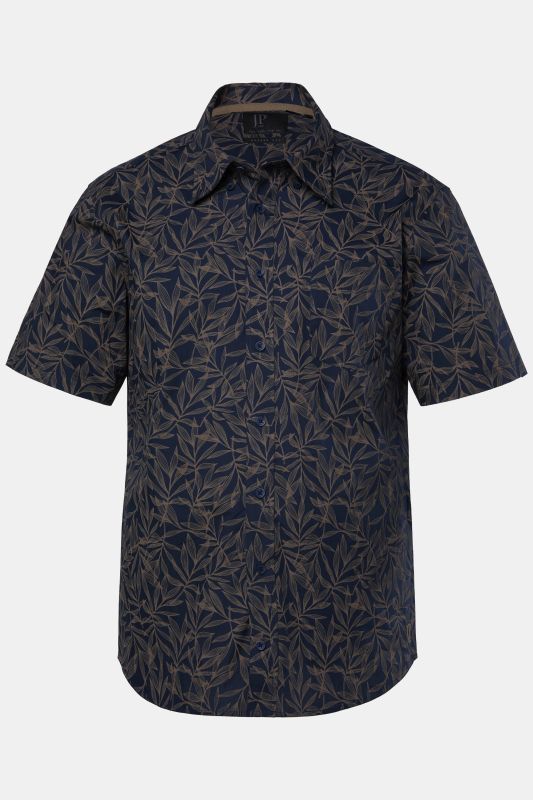 Chemise JP 1880 imprimé all-over, manches courtes et col à pointes boutonnées, coupe Modern Fit - jusqu'au 8 XL