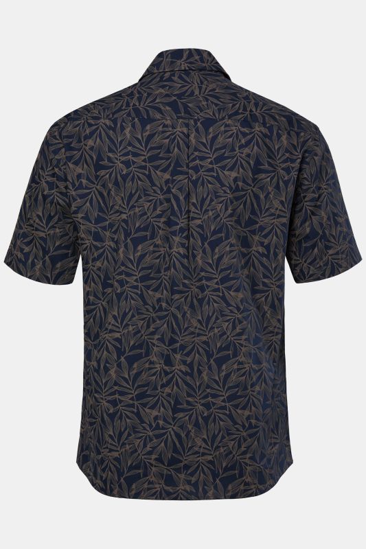 Chemise JP 1880 imprimé all-over, manches courtes et col à pointes boutonnées, coupe Modern Fit - jusqu'au 8 XL