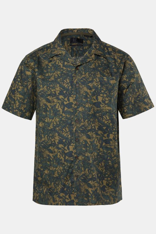 Chemise JP 1880 imprimé à fleurs, manches courtes et col cubain, coupe Cuba Fit - jusqu'au 8 XL