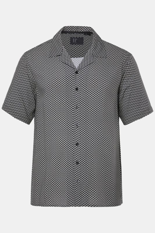 Chemise JP 1880 à motif, manches courtes et col cubain, coupe Cuba-Fit - jusqu'au 8 XL
