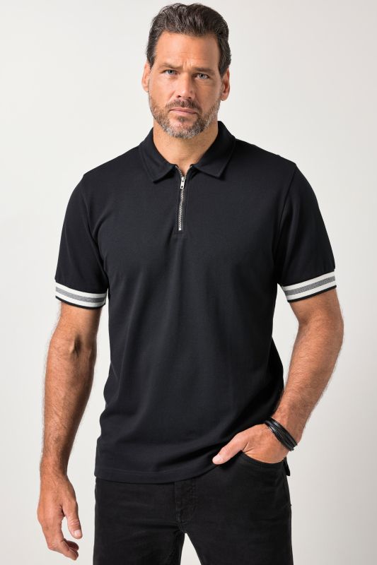 Polo JP 1880 FLEXNAMIC®, manches courtes et fermeture zippée - jusqu'au 8 XL