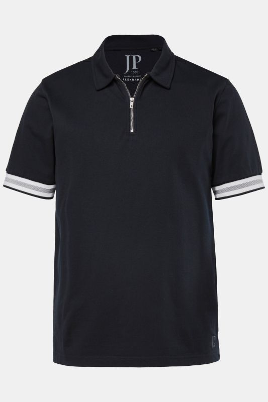 Polo JP 1880 FLEXNAMIC®, manches courtes et fermeture zippée - jusqu'au 8 XL