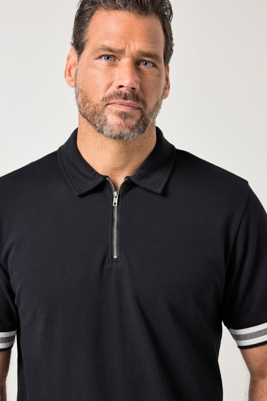 Polo JP 1880 FLEXNAMIC®, manches courtes et fermeture zippée - jusqu'au 8 XL