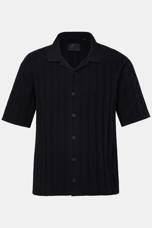 Chemise en maille JP 1880, coupe Cuba-Fit, manches courtes et col cubain - jusqu'au 8 XL