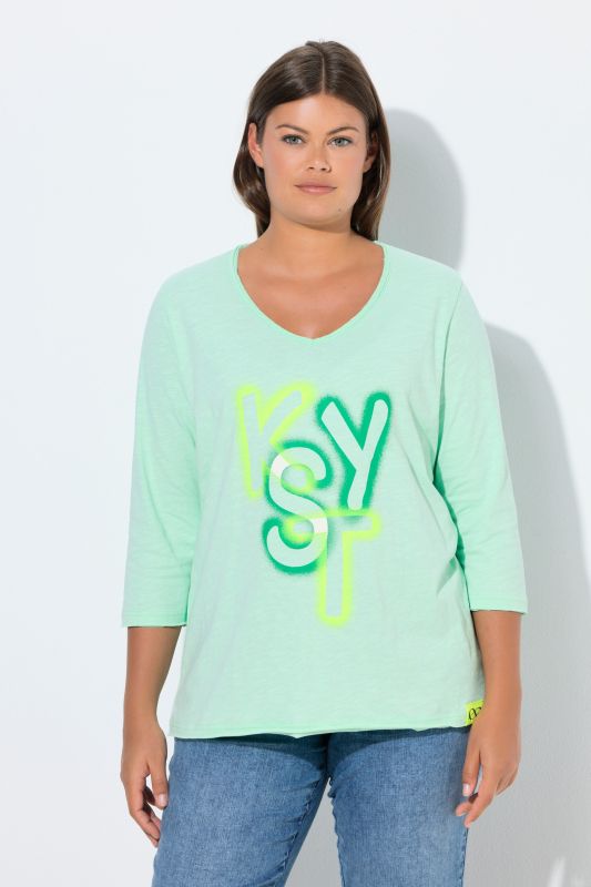 T-shirt décolleté en V et manches courtes, label OEKO-TEX MIG