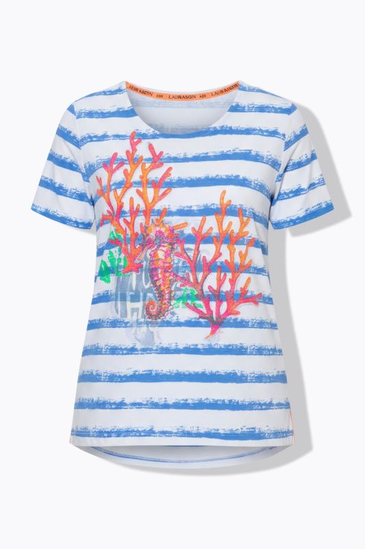 T-shirt décolleté rond et manches 3/4, label OEKO-TEX