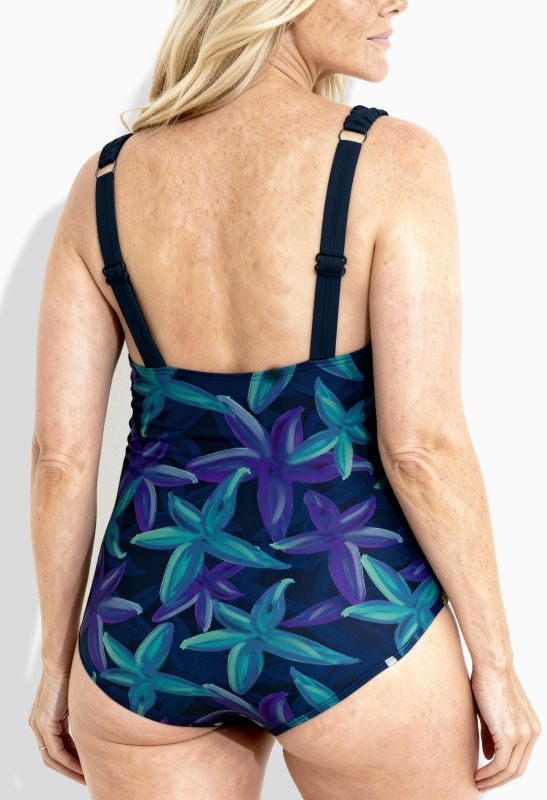 Maillot de bain, bonnets souples, motif floral et bretelles «&nbsp;scrunchie&nbsp;», matière recyclée