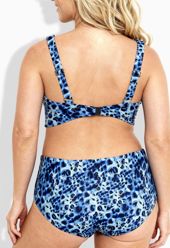 Bikini à bonnets souples, motif animal et bretelles ajustables, matière recyclée