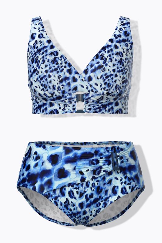 Bikini à bonnets souples, motif animal et bretelles ajustables, matière recyclée