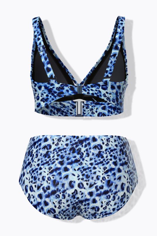 Bikini à bonnets souples, motif animal et bretelles ajustables, matière recyclée