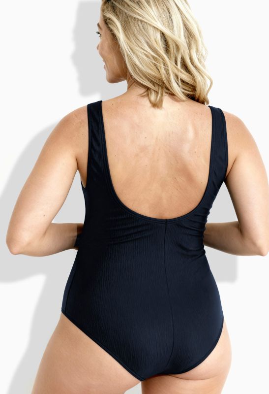 Maillot de bain avec dégradé de couleurs, drapé et bonnets souples, matière recyclée