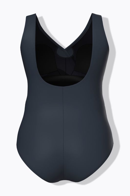 Maillot de bain avec dégradé de couleurs, drapé et bonnets souples, matière recyclée