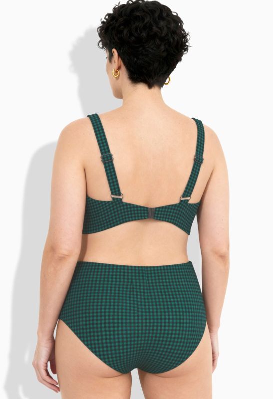 Bikini à carreaux, bonnets souples, boucle fantaisie et doublure Powermesh