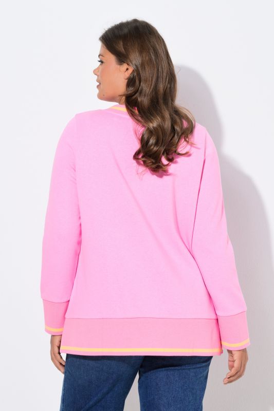 Sweat-shirt manches longues et col en V, label OEKO-TEX