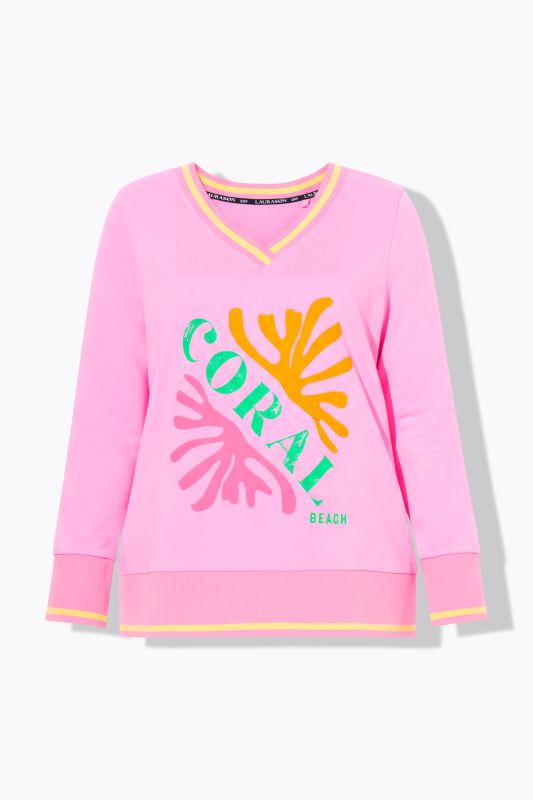 Sweat-shirt manches longues et col en V, label OEKO-TEX