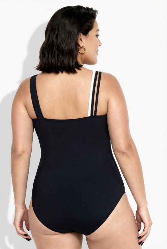 Maillot de bain à fleurs, avec bonnets souples et décolleté rond, matière recyclée