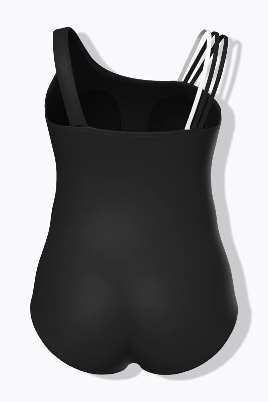 Maillot de bain à fleurs, avec bonnets souples et décolleté rond, matière recyclée