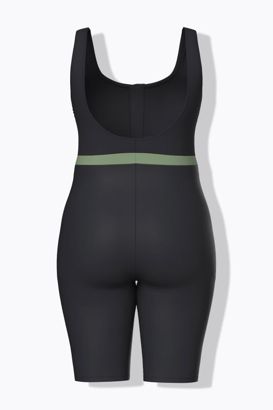 Maillot de bain sans bonnets souples, modèle long, matière recyclée