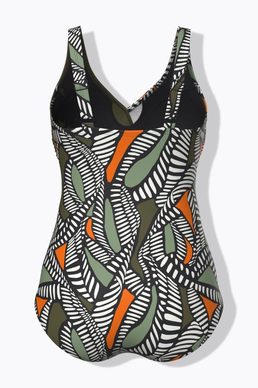 Maillot de bain effet cache-cœur, bonnets souples, bandes fantaisie