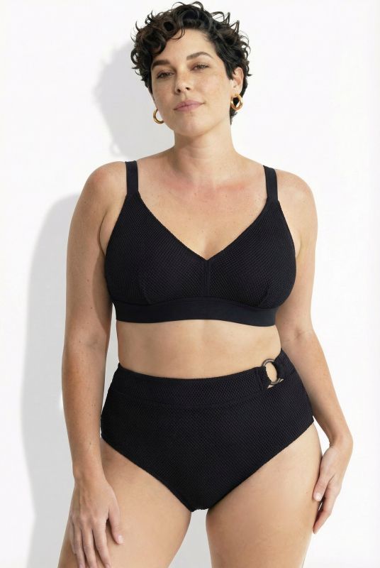 Bikini sans bonnets souples, bretelles ajustables, matière recyclée