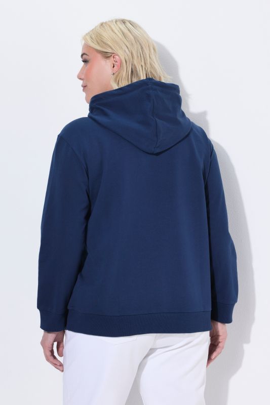 Sweat-shirt à capuche, manches longues et message imprimé