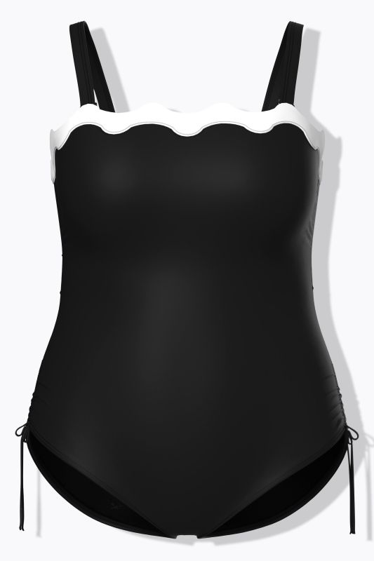 Maillot de bain à bonnets souples, bretelles amovibles, matière recyclée