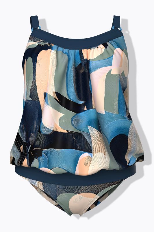 Tankini avec bonnets souples, base élastique et anneau fantaisie