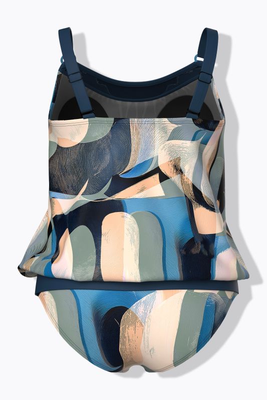 Tankini avec bonnets souples, base élastique et anneau fantaisie