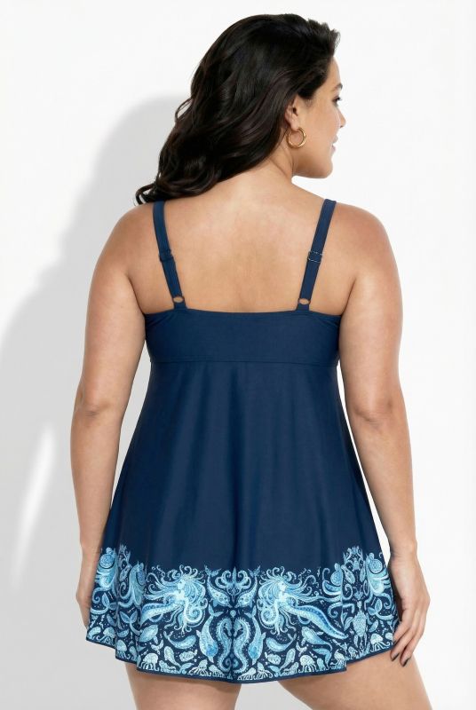 Robe de bain avec bonnets souples, motif sirènes et matière recyclée