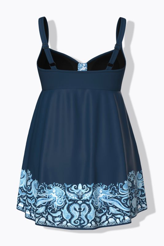 Robe de bain avec bonnets souples, motif sirènes et matière recyclée