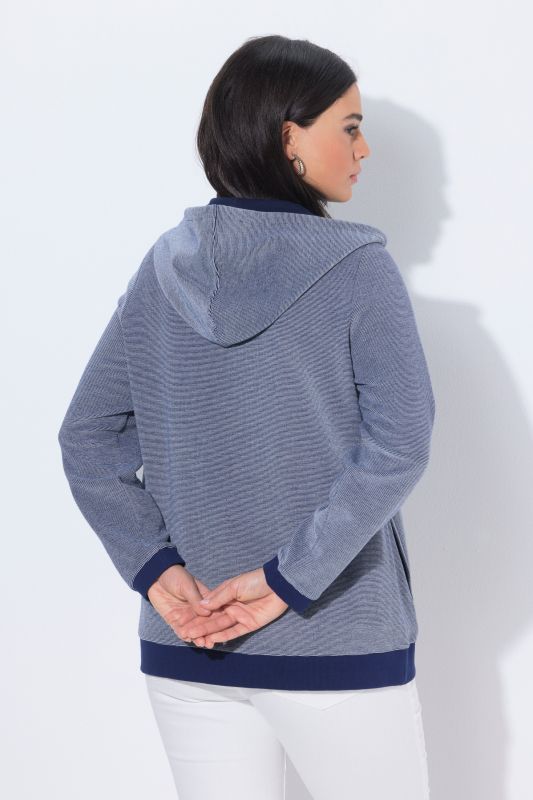 Veste en molleton, matière texturée, capuche et manches longues