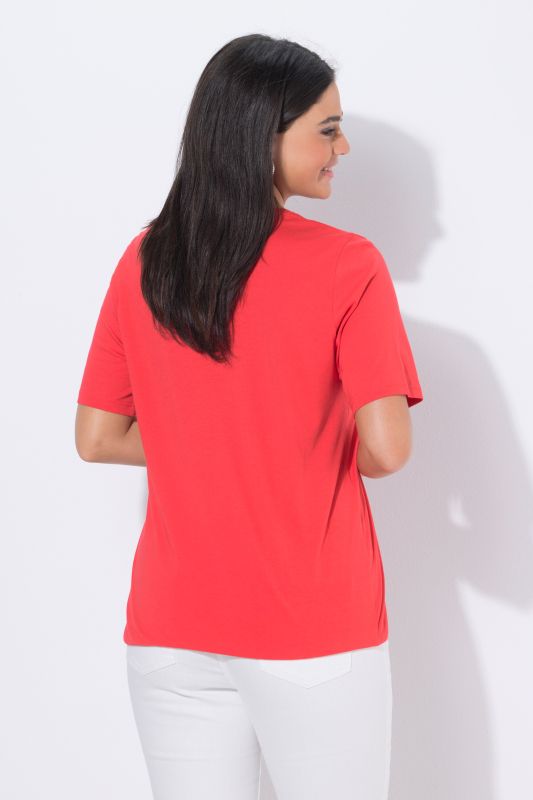 T-shirt à message, col rond et manches courtes, base élastique