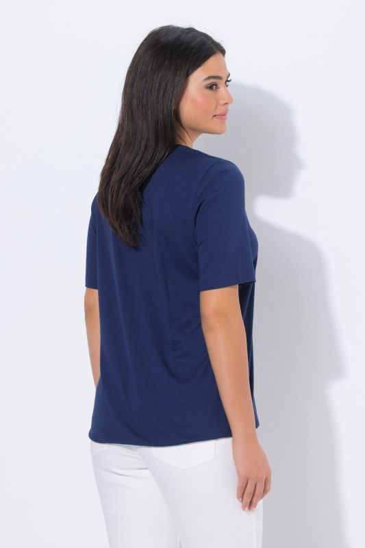 T-shirt à message, col rond et manches courtes, base élastique