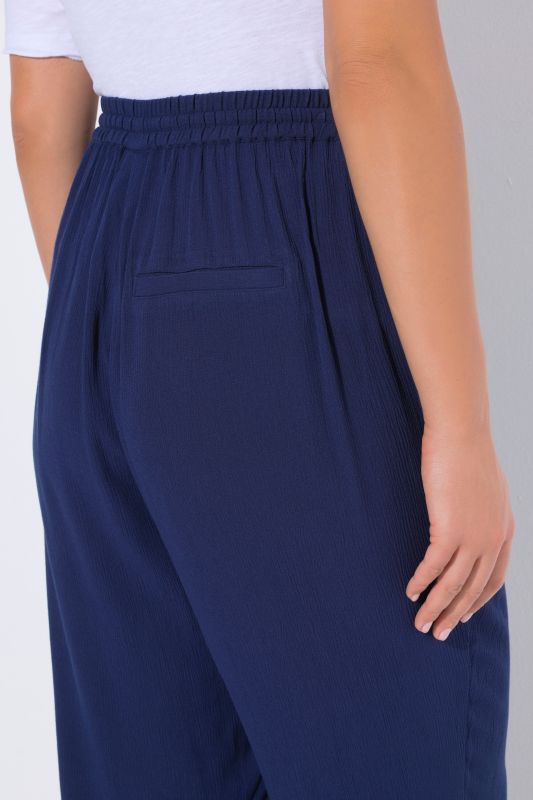 Pantalon Rose en crêpe, jambe large et taille élastique