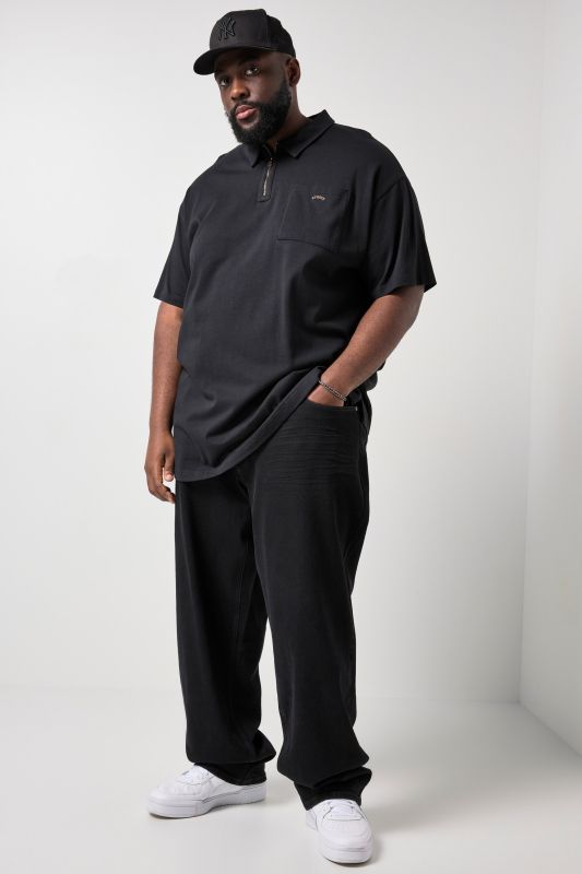 Polo oversize STHUGE, manches courtes et fermeture zippée - jusqu'au 8 XL