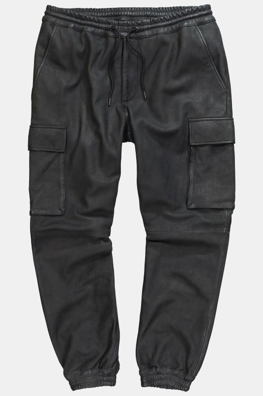 Pantalon cargo JP 1880, cuir d'agneau nappa de grande qualité, coupe Relaxed Fit - jusqu'au 8 XL