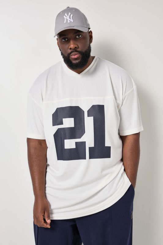 T-shirt STHUGE, imprimé sur le devant, col en V et manches courtes - jusqu'au 8 XL