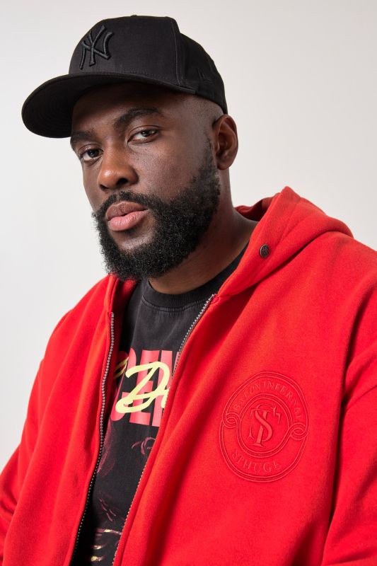 Sweat-shirt à capuche STHUGE, coupe oversize et flocage dans le dos - jusqu'au 8 XL