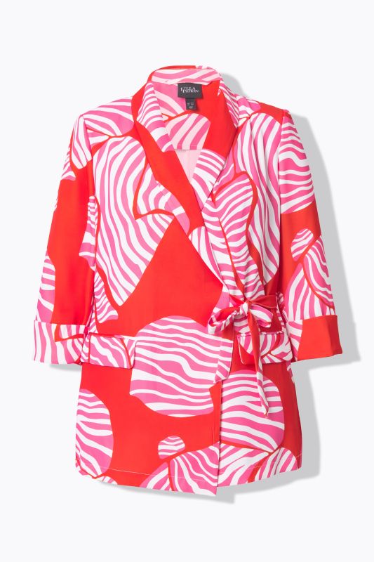 Blazer en jersey, ruban en guise de fermeture, col châle et manches&nbsp;3/4