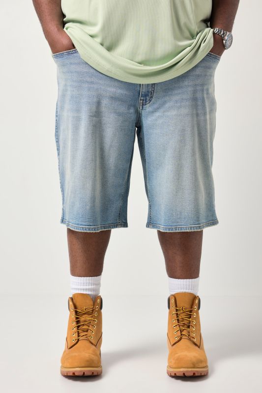 Bermuda en jean STHUGE, 5 poches, coupe Straight Fit - jusqu'à la taille 74