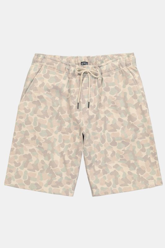 Bermuda STHUGE en molleton, motif et coupe Relaxed Fit - jusqu'au 8 XL