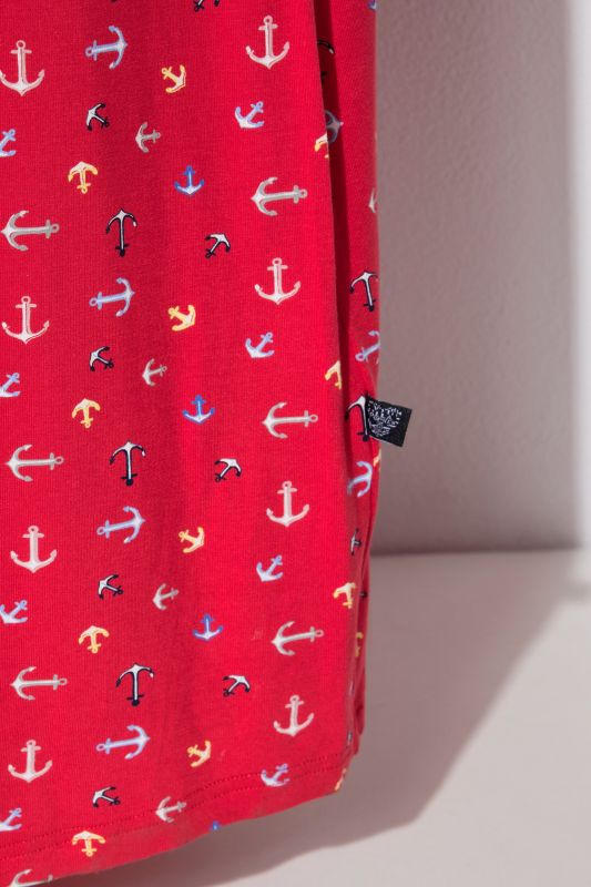 Chemise de nuit sans manches, motif ancres et décolleté rond