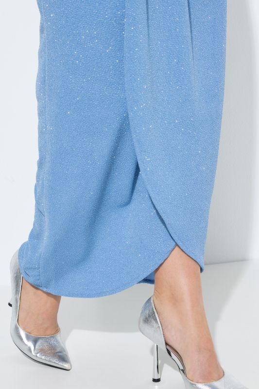 Robe maxi esprit cache-cœur, manches courtes ballon et décolleté en V