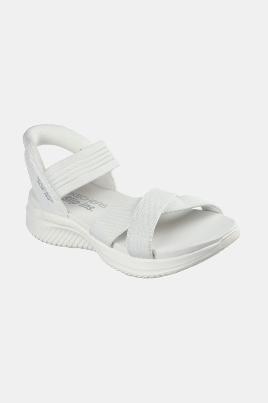 Sandales véganes à enfiler, marque Skechers, modèle très léger et mousse à mémoire de forme - largeur confortable