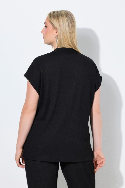 T-shirt oversize, col calice, manches courtes et décolleté en V